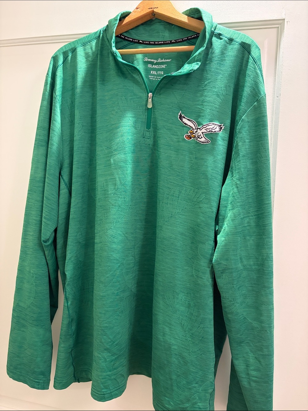 Tommy Bahama Green IslandZone Quarter-Zip Pullover with Seagull Patch